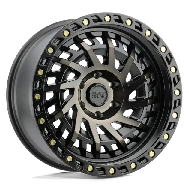 Llantas Black Rhino Shredder Matte Black with Machined Dark Tint 6 hoyos - 1