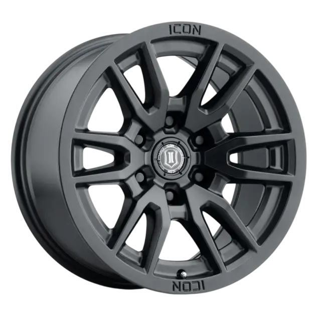 Llantas Icon Vector 6 Satin Black 6 Hoyos - 1