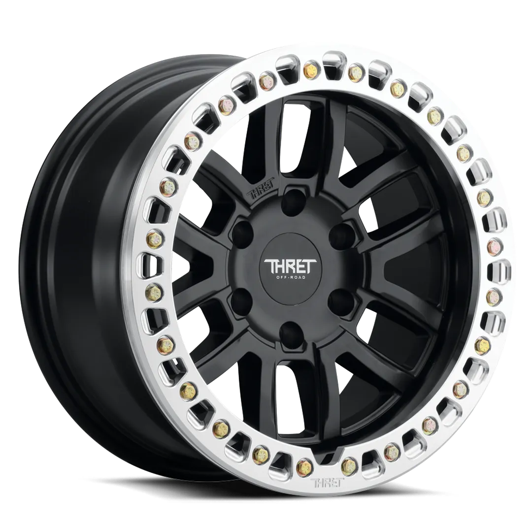 Llantas THRET 602 Maze Beadlock Matte Black Machined Ring 6 hoyos - 1