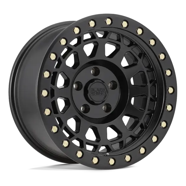 Llantas Black Rhino Primm aro 17" ancho 9" apernadura 6x139.7 (6x5.5) ET -12 Matte Black with Brass Bolts