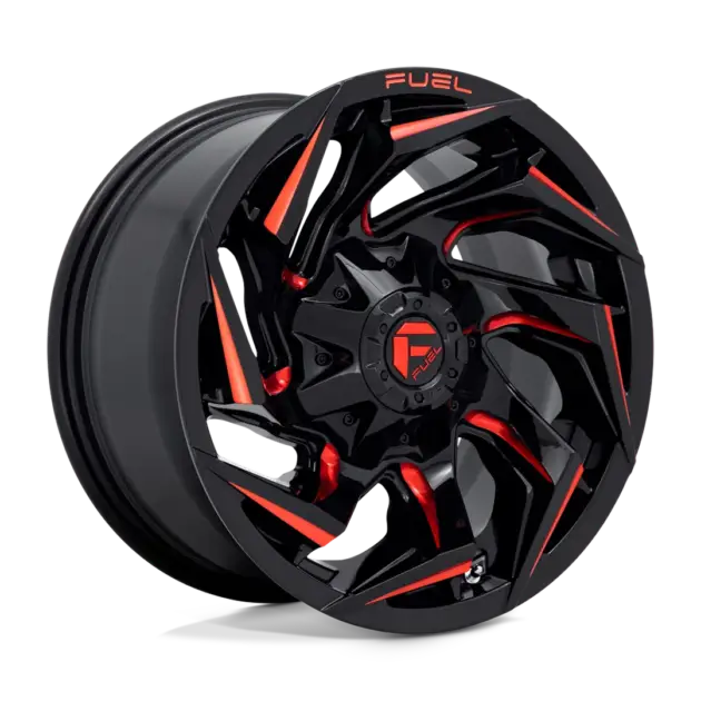 Llantas Fuel Reaction aro 17x9 apernadura 12x135/139.7 (6x5.5) ET -12 Gloss Black Milled with Red Tint