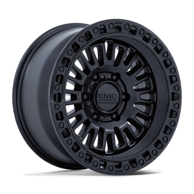 Llantas KMC Aztec aro 17"x8.5" apernadura 6x139.7 (6x5.5) ET 0 Matte Black with Gloss Black Lip
