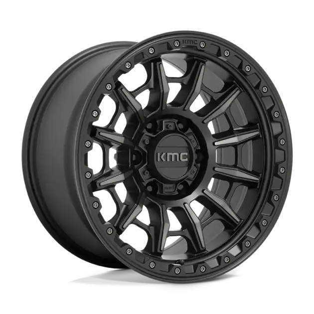Llantas KMC Carnage aro 17"x9" apernadura 6x139.7 (6x5.5) ET 0 Satin Gray with Gray Tint