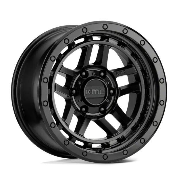 Llantas KMC Recon aro 17"x9" apernadura 6x139.7 (6x5.5) ET -12 Satin Black