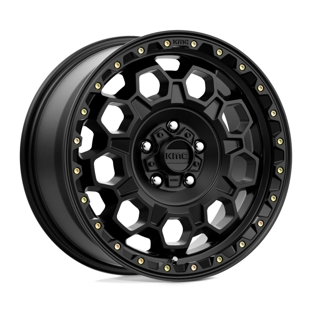 Llantas KMC Trek aro 17"x9" apernadura 6x139.7 (6x5.5) ET -12 Satin Black