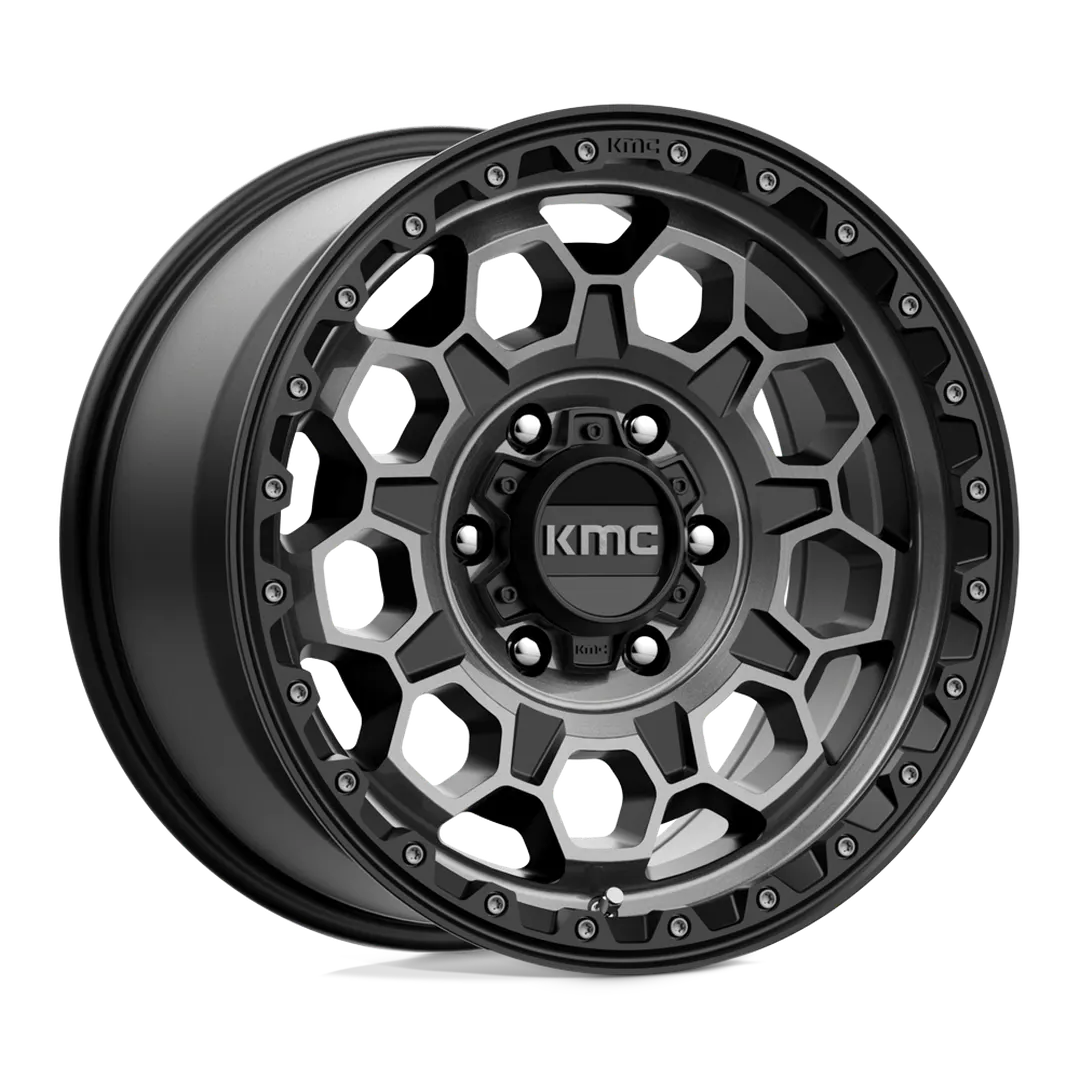 Llantas KMC Trek aro 17"x9" apernadura 5x127 (5x5) ET -12 Satin Black with Gray Tint