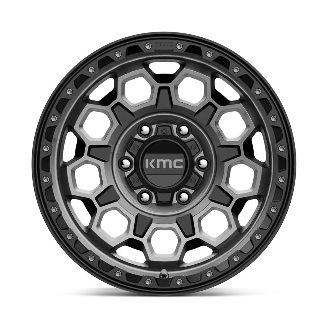 Llantas KMC Trek aro 17"x9" apernadura 5x127 (5x5) ET -12 Satin Black with Gray Tint - Imagen 2